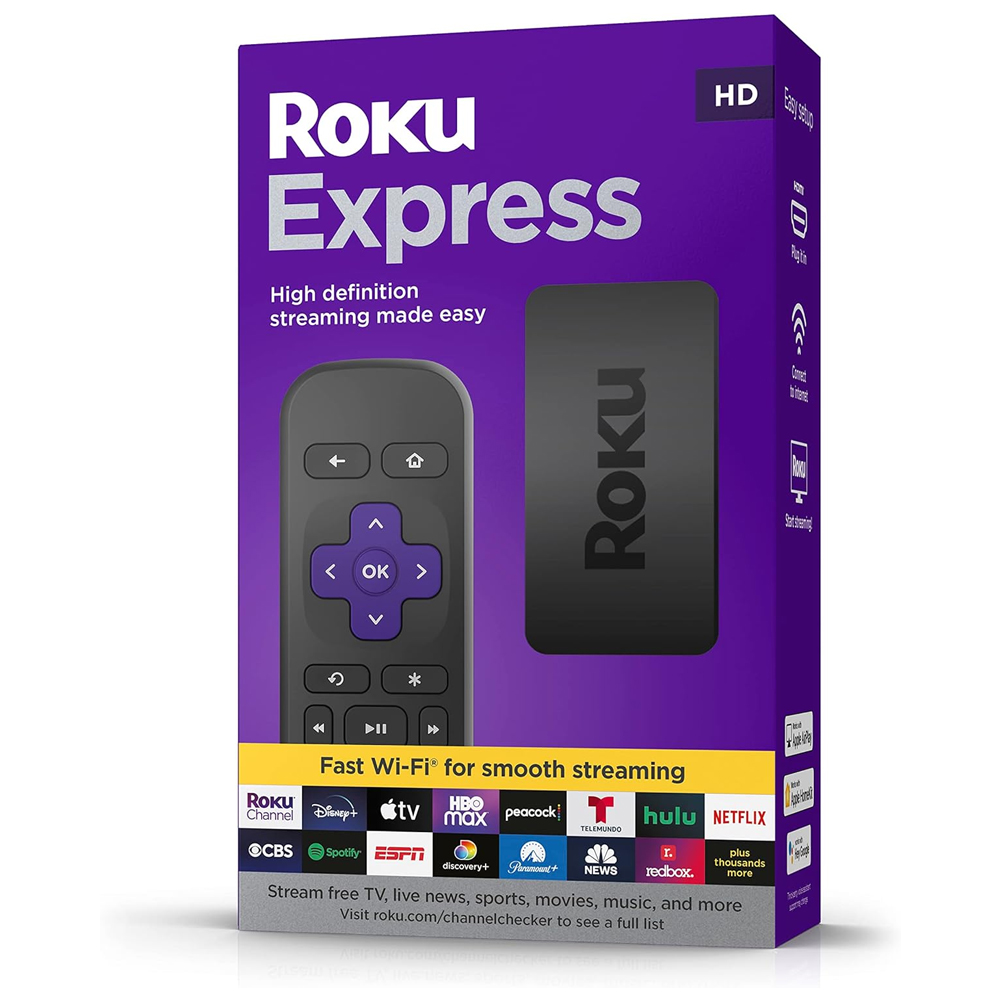 Roku Express TV HD 2022 Control Remoto Reproductor Streaming - Convertidor a Smart TV